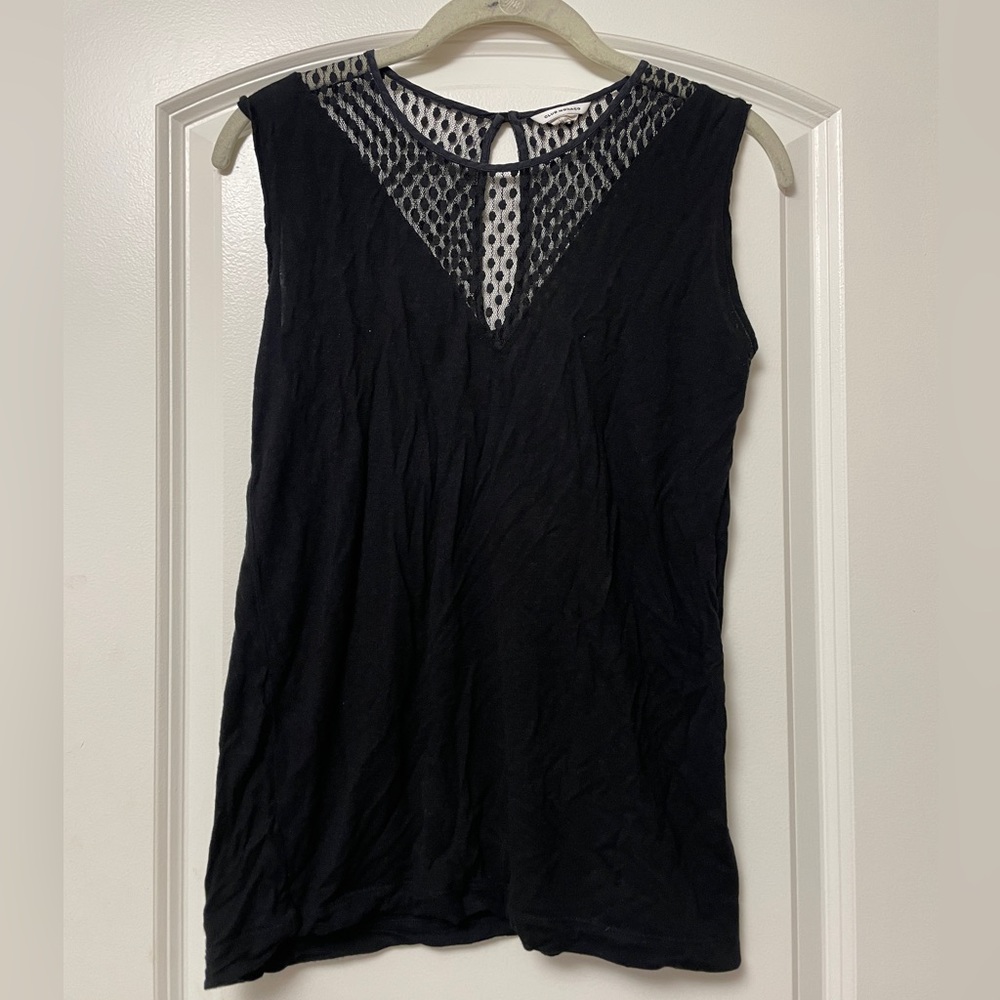 Club Monaco lace inset knit top